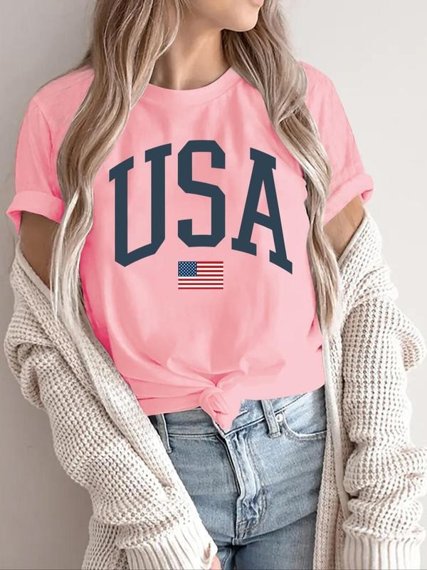 Letter Flag Print Round Neck Casual Short Sleeve - Adult & Kids T-Shirts, Sweatshirts & Hoodies apparel design preview 1