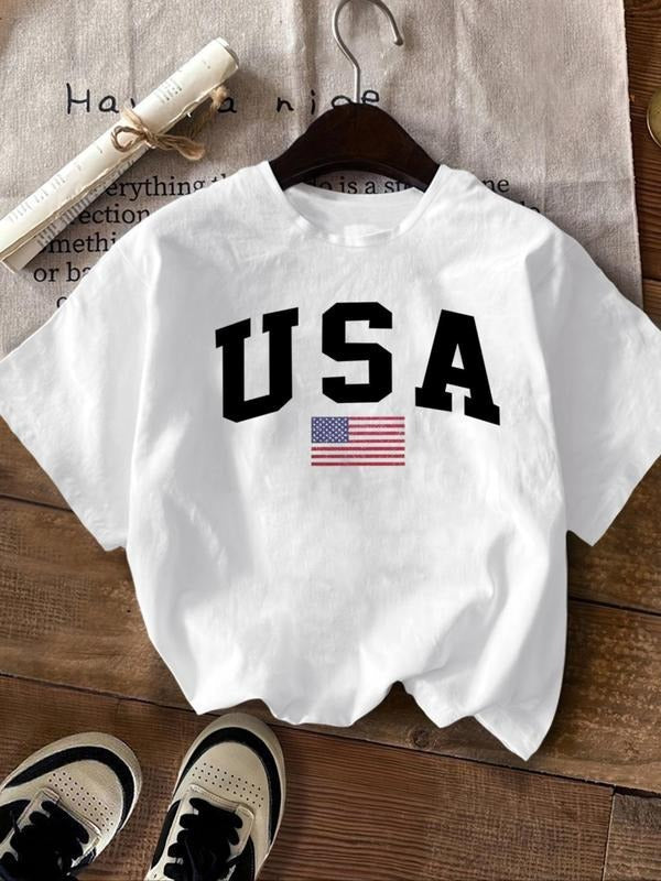 Letter Flag Print Round Neck Casual Drop Shoulder - Adult & Kids T-Shirts, Sweatshirts & Hoodies apparel design preview 1