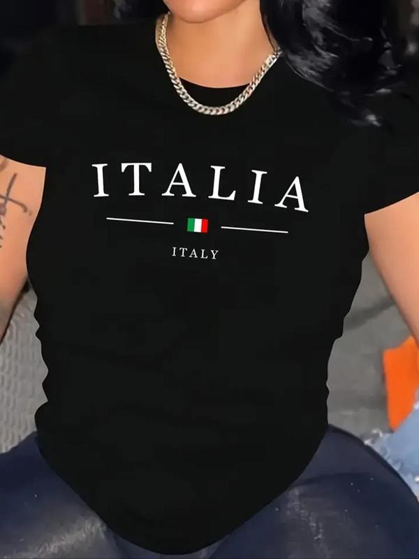 Letter Flag Print Round Neck Casual Short Sleeve Crew - Adult & Kids T-Shirts, Sweatshirts & Hoodies apparel design preview 1