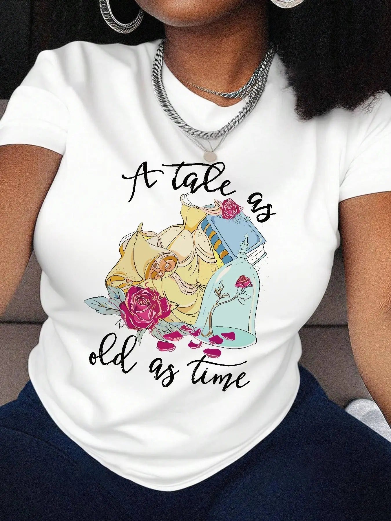 Letter Floral Print Round Neck Casual Short Sleeve - Adult & Kids T-Shirts, Sweatshirts & Hoodies apparel design preview 1