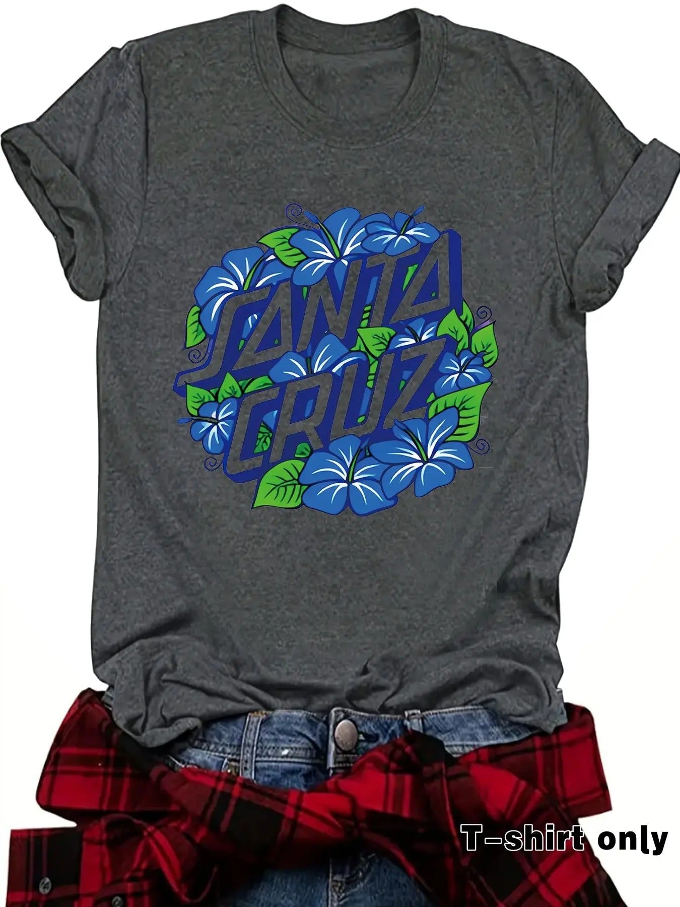 Letter Flower Print Round Neck Casual Short Sleeve - Adult & Kids T-Shirts, Sweatshirts & Hoodies apparel design preview 1