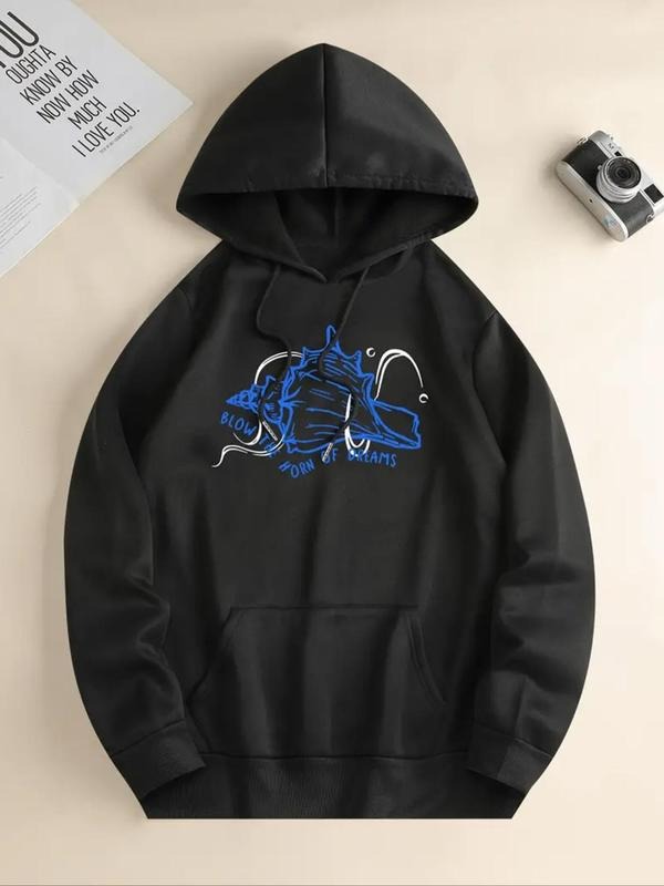Letter Geometric Print Drawstring Casual Hooded Fall - Adult & Kids T-Shirts, Sweatshirts & Hoodies apparel design preview 1