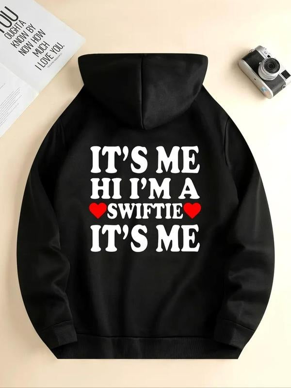 Letter Heart Print Drop Shoulder Casual Drawstring - Adult & Kids T-Shirts, Sweatshirts & Hoodies apparel design preview 1