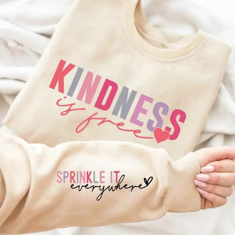 Letter Heart Print Drop Shoulder Casual Round Neck - Adult & Kids T-Shirts, Sweatshirts & Hoodies apparel design preview 1