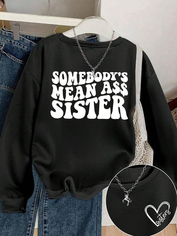 Letter Heart Print Drop Shoulder Casual Thermal Lined - Adult & Kids T-Shirts, Sweatshirts & Hoodies apparel design preview 1