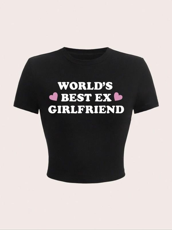 Letter Heart Print Round Neck Summer Clothes Casual - Adult & Kids T-Shirts, Sweatshirts & Hoodies apparel design preview 1
