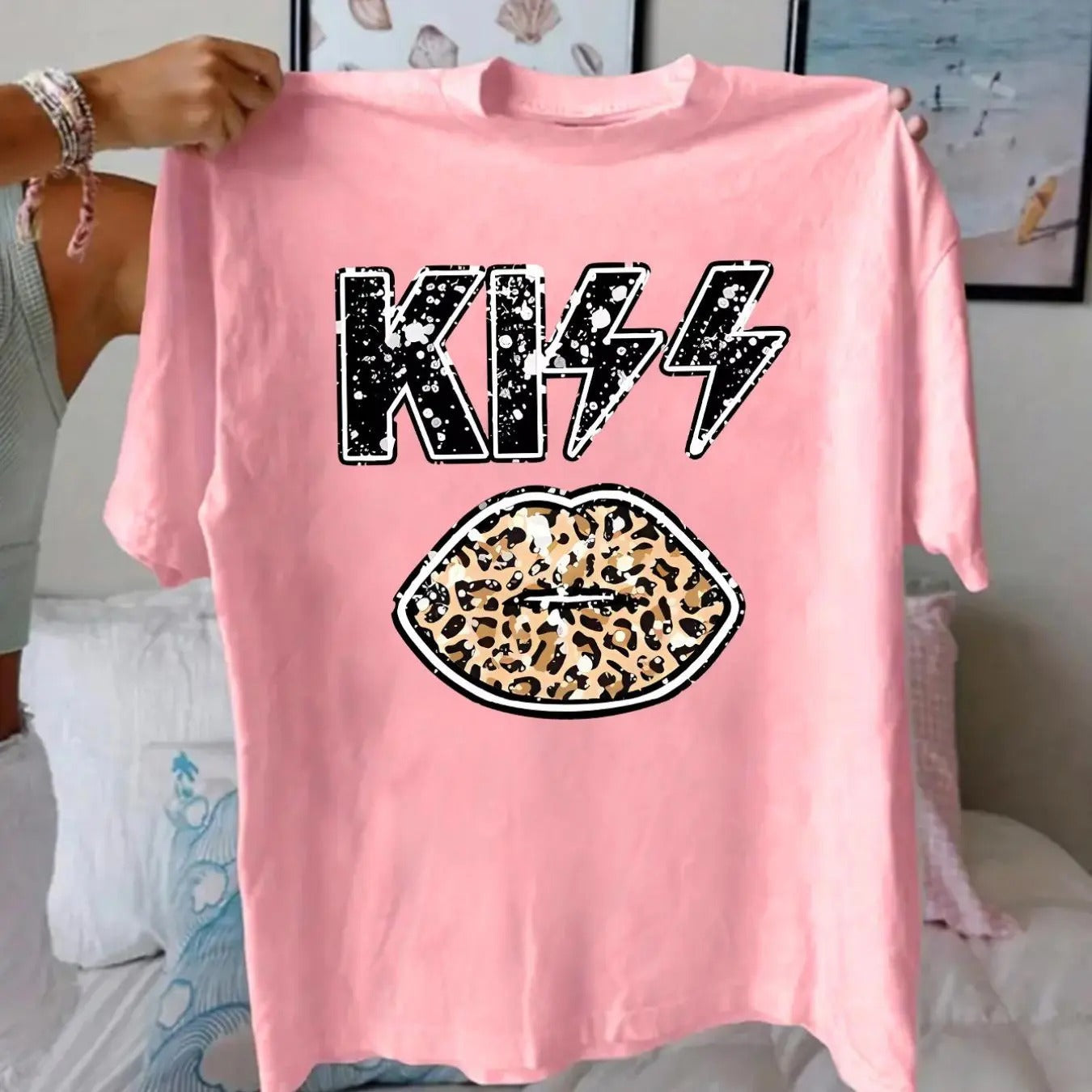 Letter Lip Print Round Neck Vintage Casual Drop - Adult & Kids T-Shirts, Sweatshirts & Hoodies apparel design preview 1