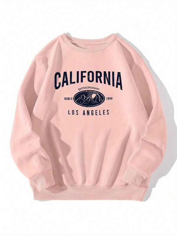Letter Mountain Print Drop Shoulder Casual Round Neck - Adult & Kids T-Shirts, Sweatshirts & Hoodies apparel design preview 1