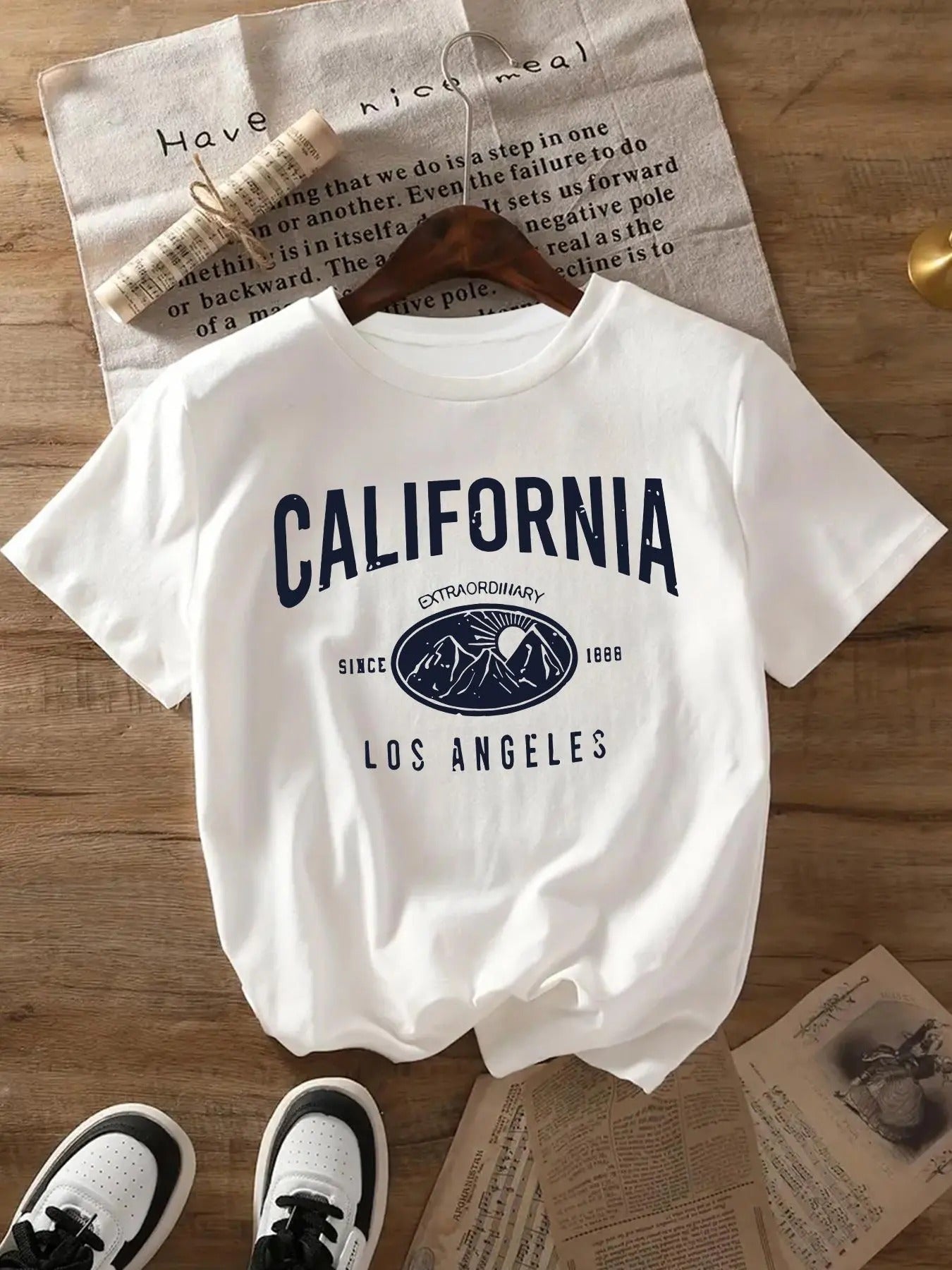 Letter Mountain Print Round Neck Vintage Casual Short - Adult & Kids T-Shirts, Sweatshirts & Hoodies apparel design preview 1