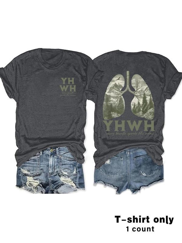 Letter Mountain Print Round Neck Casual Short Sleeve - Adult & Kids T-Shirts, Sweatshirts & Hoodies apparel design preview 1