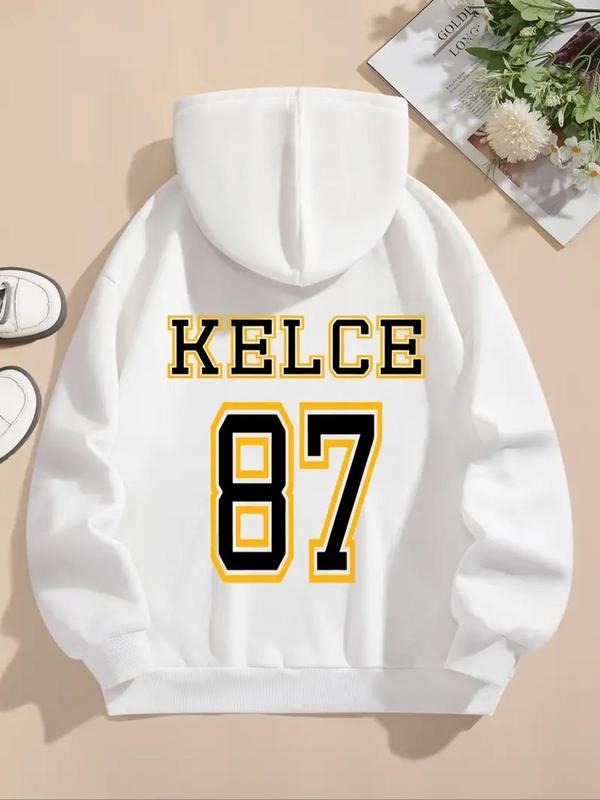 Letter Number Print Drawstring Casual Hooded Daily - Adult & Kids T-Shirts, Sweatshirts & Hoodies apparel design preview 1
