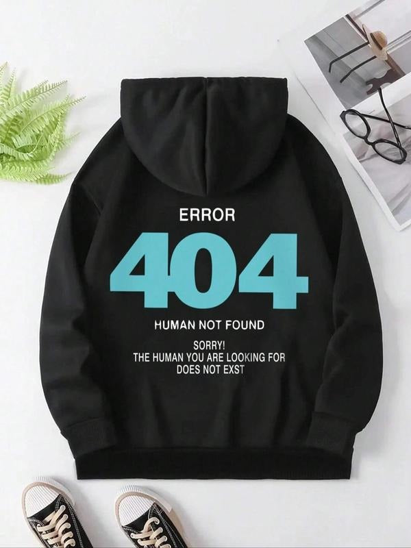 Letter Number Print Drawstring Casual Hooded Fall - Adult & Kids T-Shirts, Sweatshirts & Hoodies apparel design preview 1