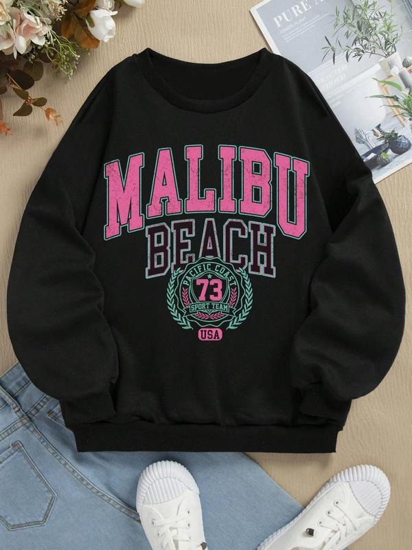 Letter Number Print Drop Shoulder Casual Round Neck - Adult & Kids T-Shirts, Sweatshirts & Hoodies apparel design preview 1