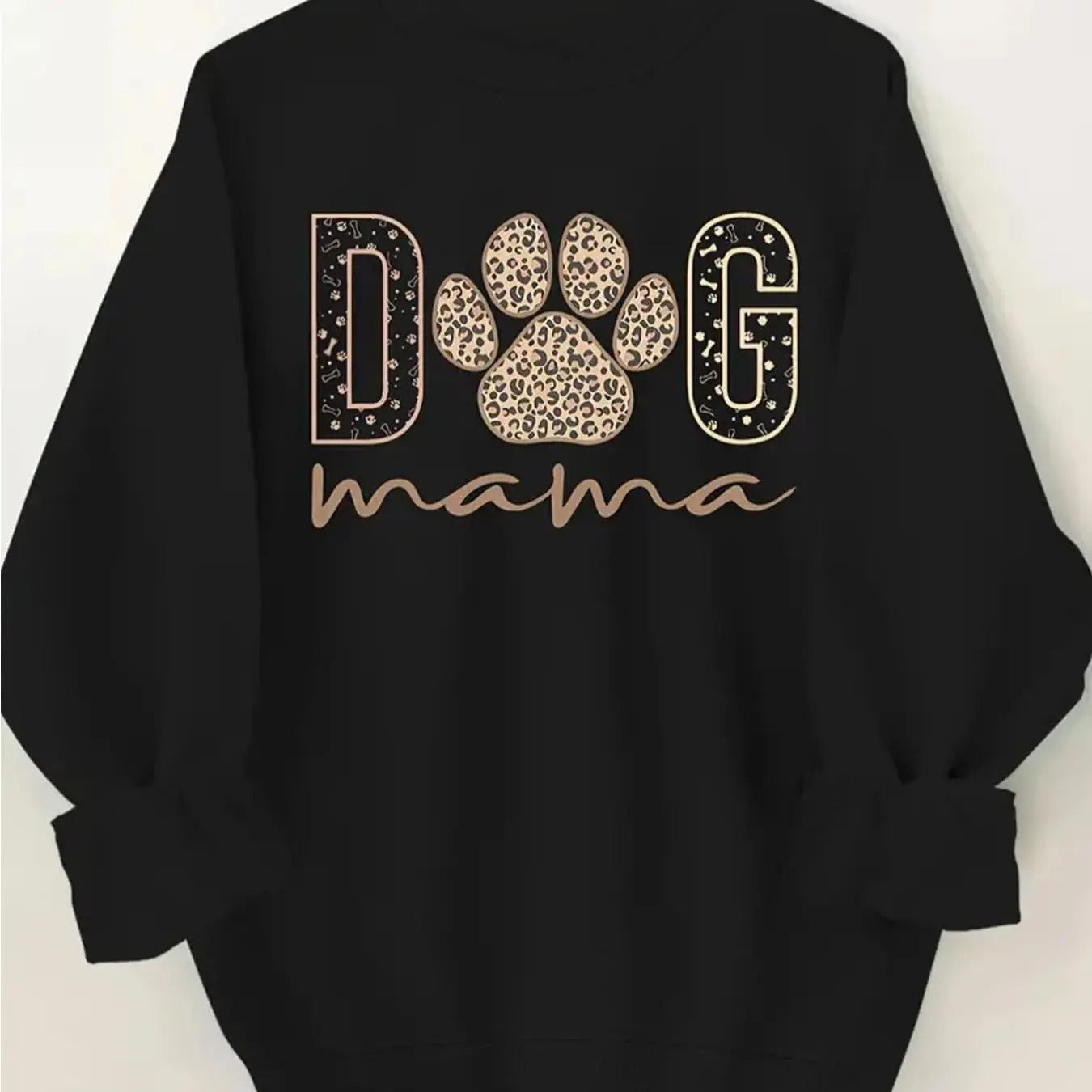 Letter Paw Print Round Neck Casual Crew Fall Winter - Adult & Kids T-Shirts, Sweatshirts & Hoodies apparel design preview 1