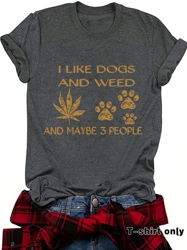 Letter Paw Print Round Neck Casual Short Sleeve Crew - Adult & Kids T-Shirts, Sweatshirts & Hoodies apparel design preview 1