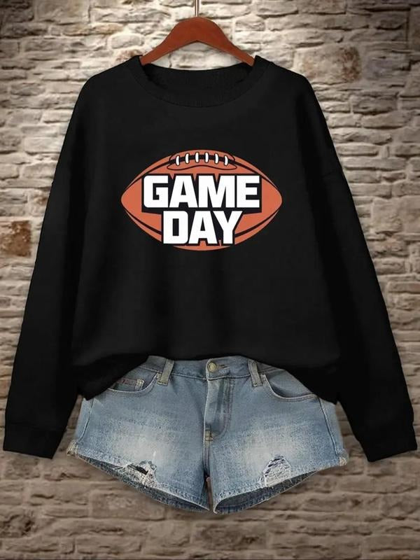 Letter Rugby Print Drop Shoulder 2024 New Casual - Adult & Kids T-Shirts, Sweatshirts & Hoodies apparel design preview 1