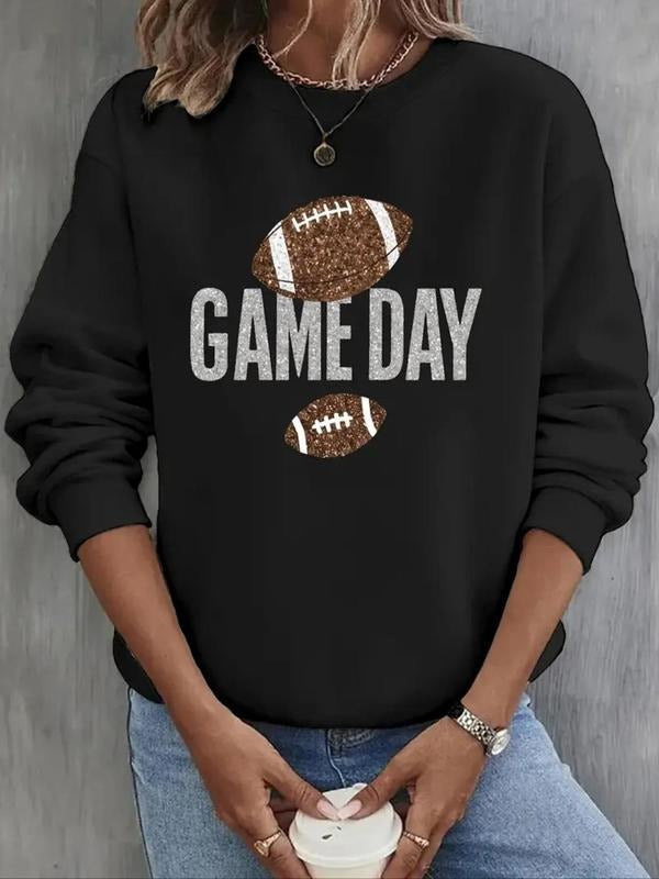 Letter Rugby Print Round Neck Casual Crew Fall Winter - Adult & Kids T-Shirts, Sweatshirts & Hoodies apparel design preview 1