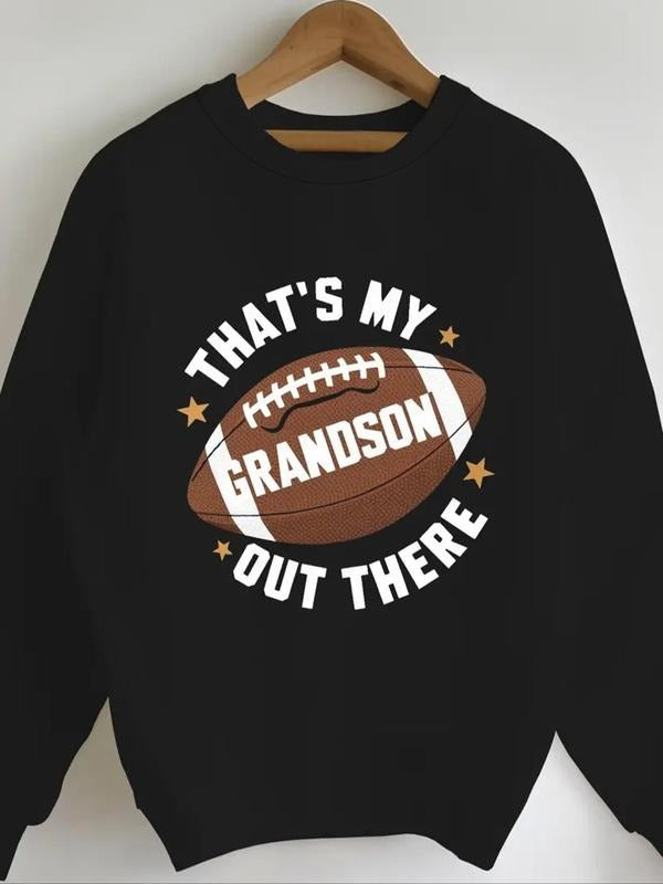 Letter Rugby Print Round Neck Casual Crew Fall Winter - Adult & Kids T-Shirts, Sweatshirts & Hoodies apparel design preview 1