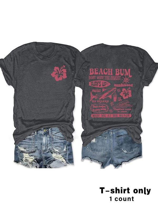 Letter Shark Print Round Neck Casual Short Sleeve - Adult & Kids T-Shirts, Sweatshirts & Hoodies apparel design preview 1