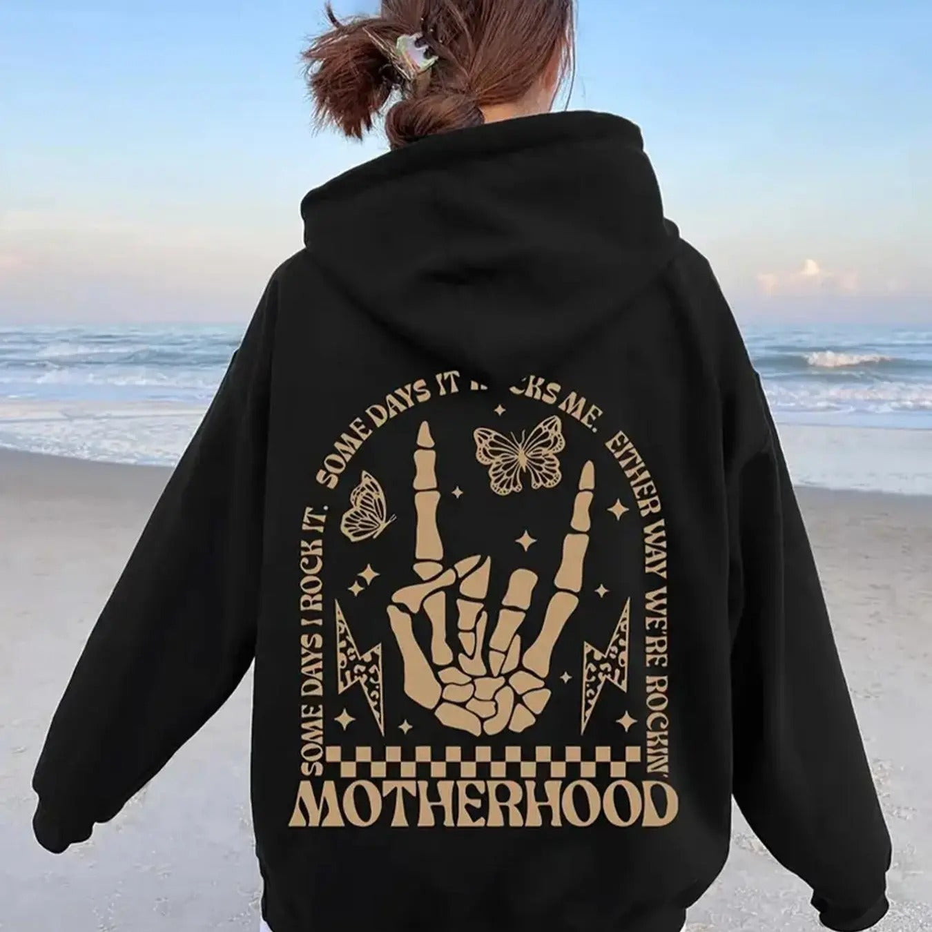 Letter Skeleton Print Casual Gothic Hooded Fall - Adult & Kids T-Shirts, Sweatshirts & Hoodies apparel design preview 1
