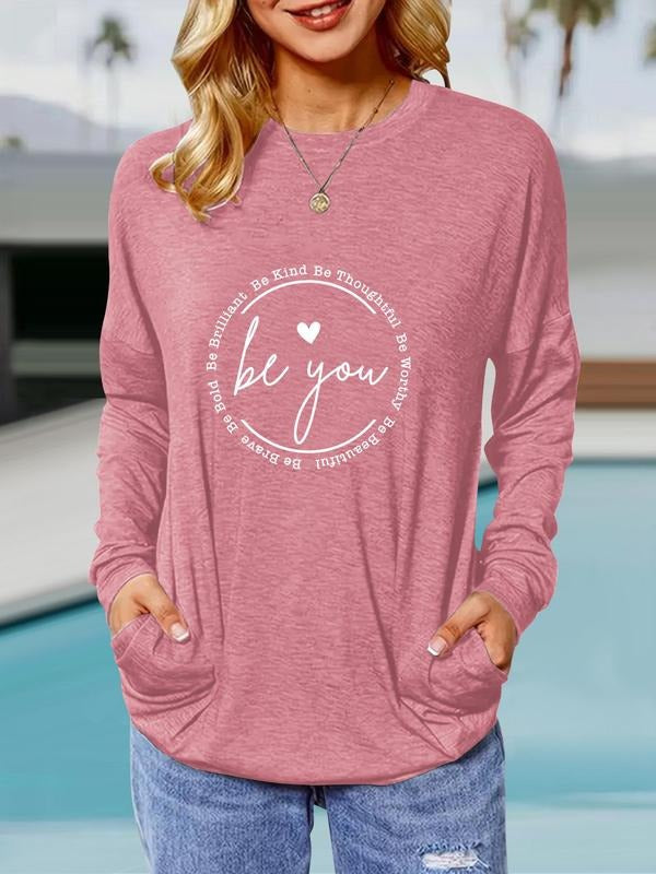 Letter Slogan Print Drop Shoulder Casual Round Neck - Adult & Kids T-Shirts, Sweatshirts & Hoodies apparel design preview 1