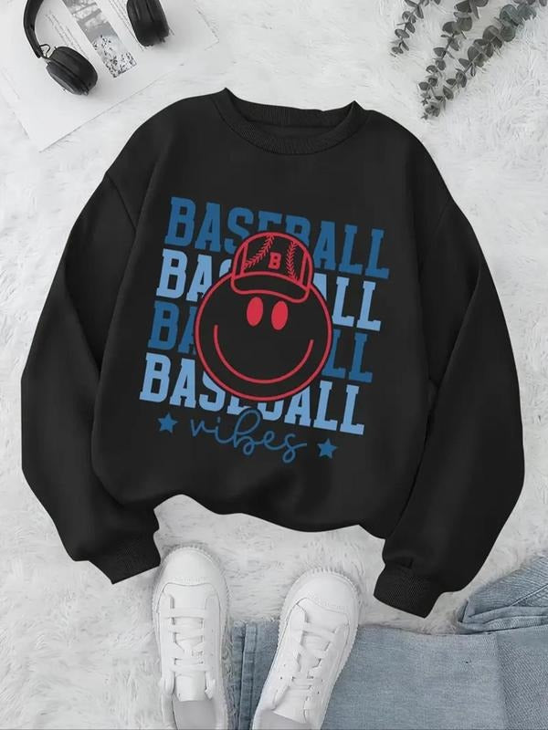 Letter Smile Face Print Crew Neck Casual Fall Winter - Adult & Kids T-Shirts, Sweatshirts & Hoodies apparel design preview 1