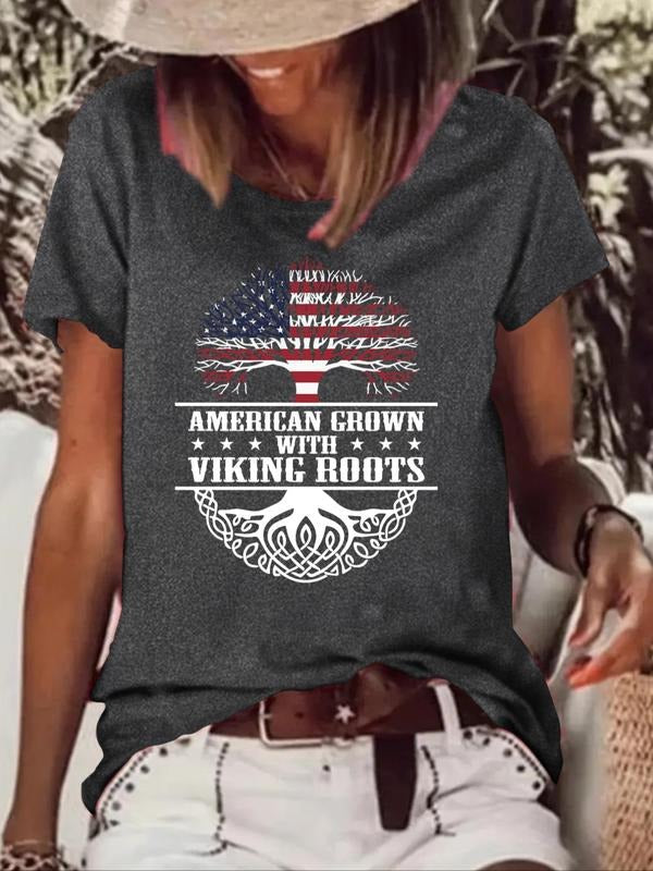 Letter Tree Print Crew Neck Flag Short Sleeve Daily - Adult & Kids T-Shirts, Sweatshirts & Hoodies apparel design preview 1