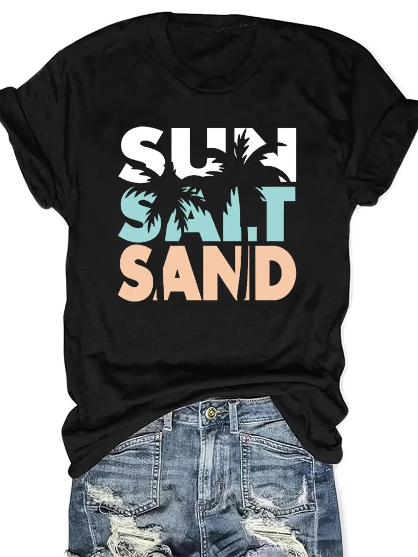Letter Tree Print Round Neck Vintage Casual Short - Adult & Kids T-Shirts, Sweatshirts & Hoodies apparel design preview 1