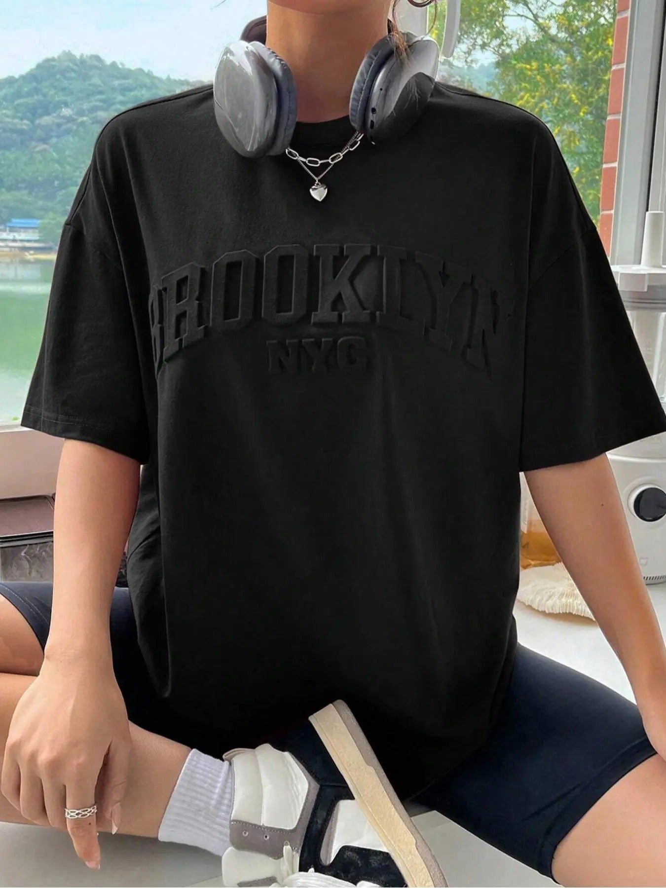 Letter Embossed Drop Shoulder Casual Half Sleeve - Adult & Kids T-Shirts, Sweatshirts & Hoodies apparel design preview 1