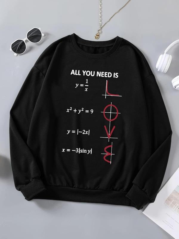 Letter Drop Shoulder Casual Round Neck Fall Winter - Adult & Kids T-Shirts, Sweatshirts & Hoodies apparel design preview 1