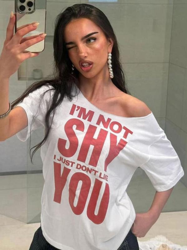 Letter Print Asymmetrical Neck Casual Daily Clothes - Adult & Kids T-Shirts, Sweatshirts & Hoodies apparel design preview 1