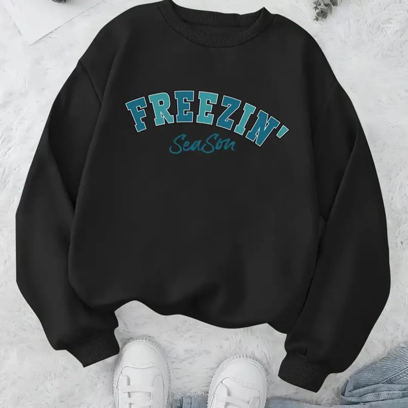 Letter Print Crew Neck Casual Fall Winter Clothes - Adult & Kids T-Shirts, Sweatshirts & Hoodies apparel design preview 1