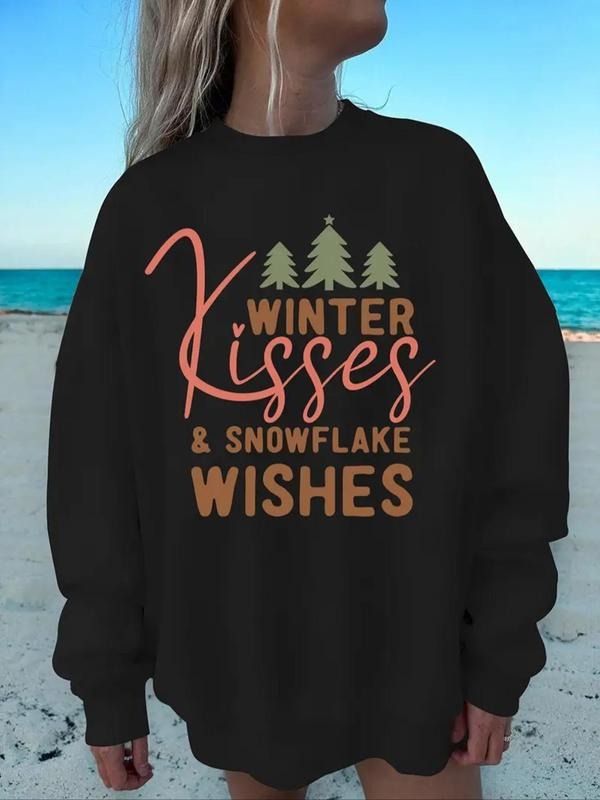 Letter Print Crew Neck Casual All Seasons Top Daily - Adult & Kids T-Shirts, Sweatshirts & Hoodies apparel design preview 1