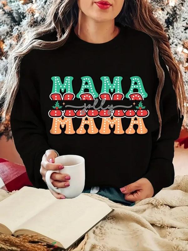 Letter Print Crew Neck Casual Fall Winter Clothes - Adult & Kids T-Shirts, Sweatshirts & Hoodies apparel design preview 1