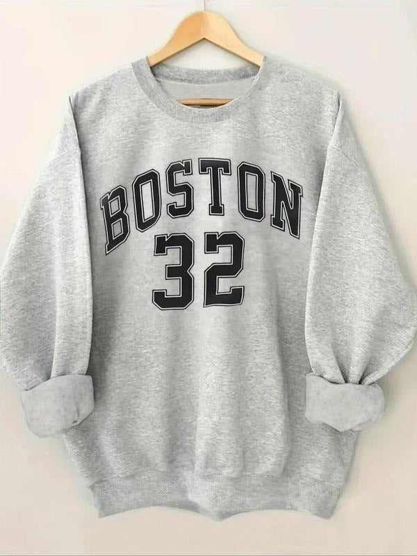 Letter Print Crew Neck Casual Fall Winter Clothes - Adult & Kids T-Shirts, Sweatshirts & Hoodies apparel design preview 1