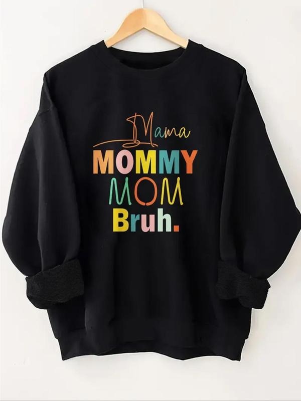 Letter Print Crew Neck Casual Fall Winter Clothes - Adult & Kids T-Shirts, Sweatshirts & Hoodies apparel design preview 1