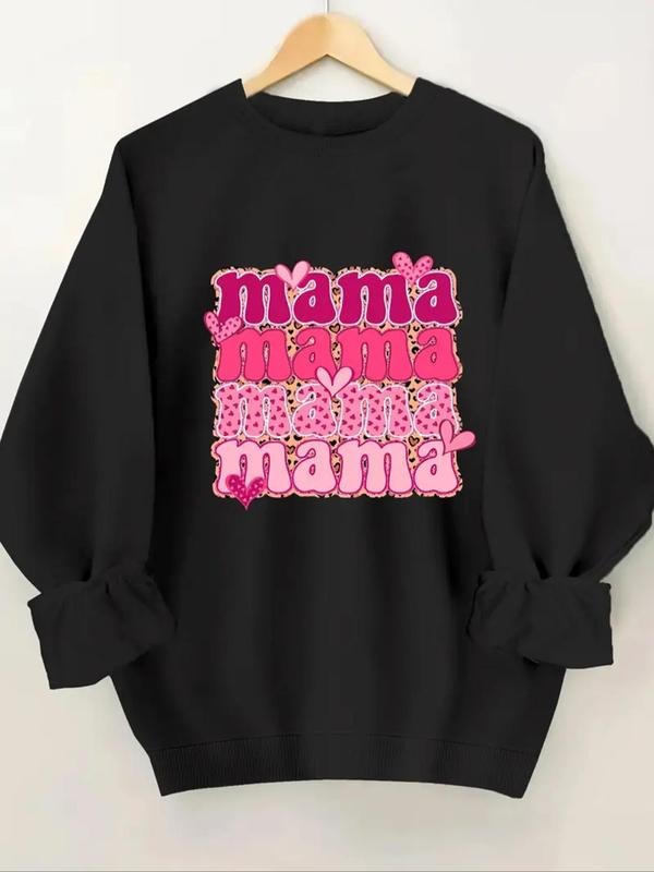 Letter Print Crew Neck Casual Fall Winter Clothes - Adult & Kids T-Shirts, Sweatshirts & Hoodies apparel design preview 1