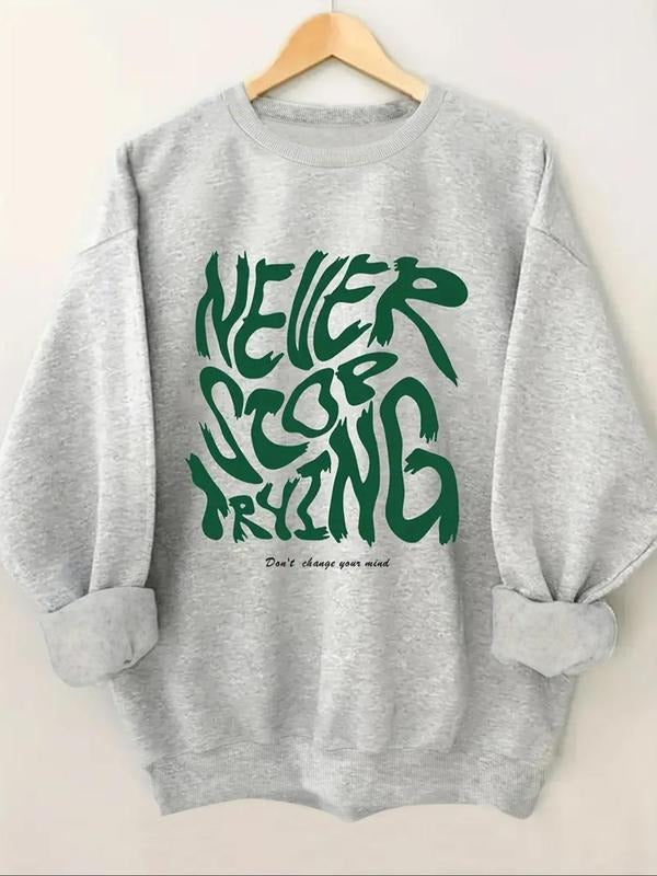 Letter Print Crew Neck Casual Fall Winter Clothes - Adult & Kids T-Shirts, Sweatshirts & Hoodies apparel design preview 1