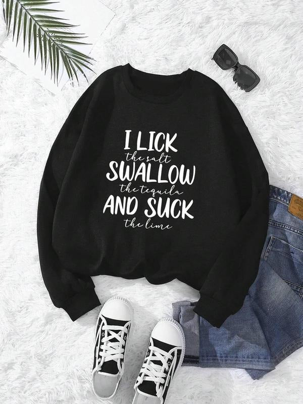 Letter Print Crew Neck Casual Fall Winter Clothes - Adult & Kids T-Shirts, Sweatshirts & Hoodies apparel design preview 1