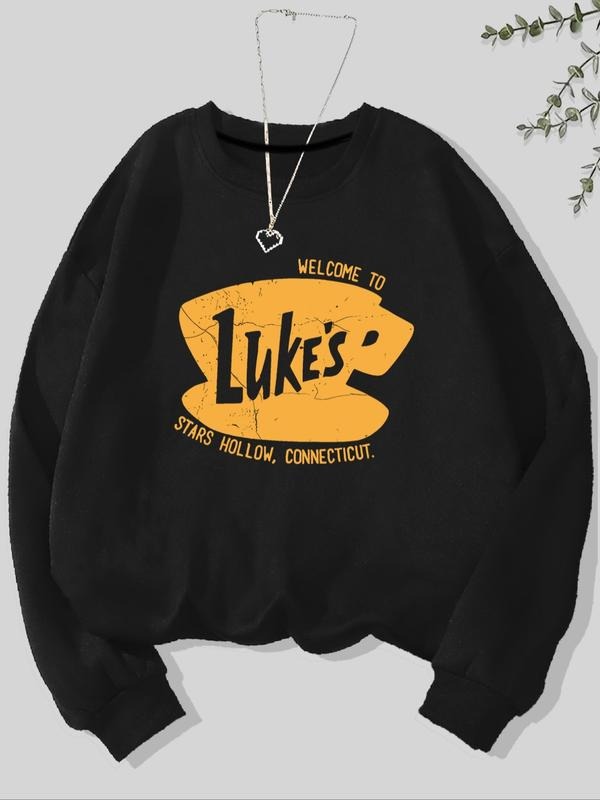 Letter Print Crew Neck Casual Fall Winter Clothes - Adult & Kids T-Shirts, Sweatshirts & Hoodies apparel design preview 1