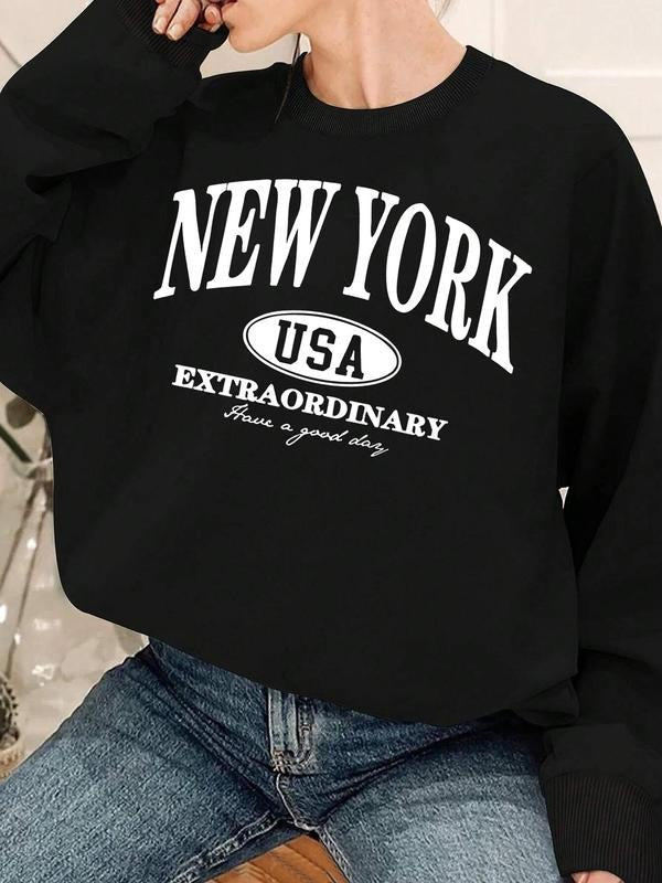 Letter Print Crew Neck Casual Thermal Lined Fall - Adult & Kids T-Shirts, Sweatshirts & Hoodies apparel design preview 1