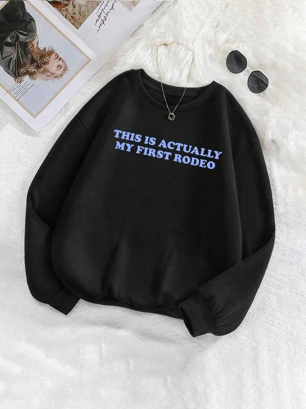 Letter Print Crew Neck Casual Thermal Lined Fall - Adult & Kids T-Shirts, Sweatshirts & Hoodies apparel design preview 1