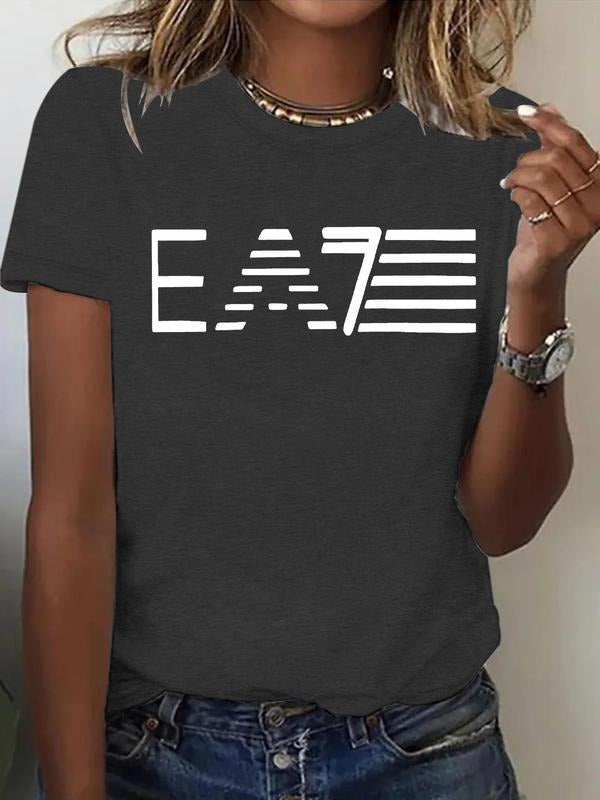 Letter Print Casual Short Sleeve Crew Neck Summer Top - Adult & Kids T-Shirts, Sweatshirts & Hoodies apparel design preview 1