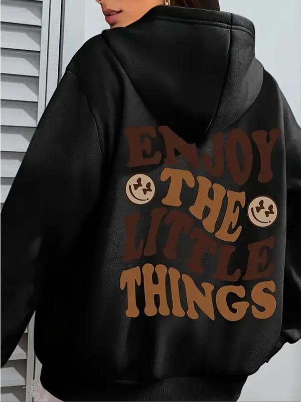 Letter Print Drawstring Casual Hooded Fall Winter - Adult & Kids T-Shirts, Sweatshirts & Hoodies apparel design preview 1