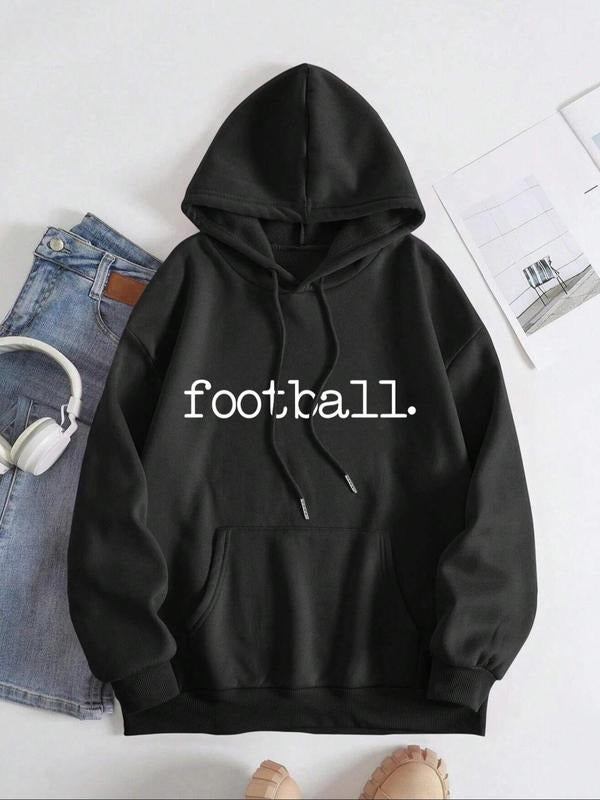 Letter Print Drawstring Casual Kangaroo Pocket Hooded - Adult & Kids T-Shirts, Sweatshirts & Hoodies apparel design preview 1
