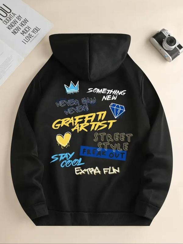 Letter Print Drawstring Casual Hooded Daily Outdoor - Adult & Kids T-Shirts, Sweatshirts & Hoodies apparel design preview 1