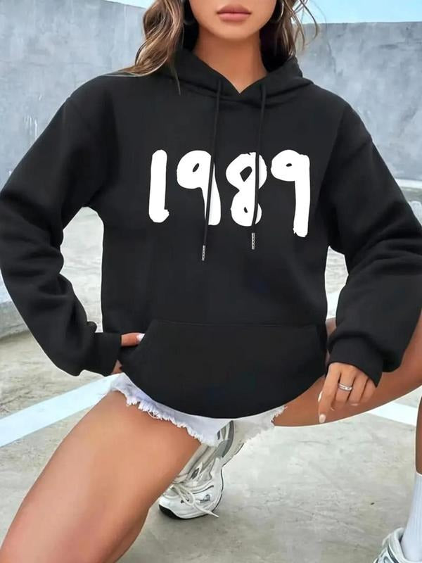 Letter Print Drop Shoulder Drawstring Casual Kangaroo - Adult & Kids T-Shirts, Sweatshirts & Hoodies apparel design preview 1