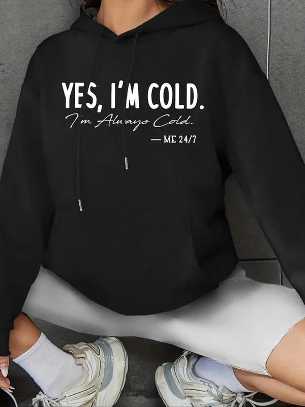 Letter Print Drop Shoulder Drawstring Casual Kangaroo - Adult & Kids T-Shirts, Sweatshirts & Hoodies apparel design preview 1