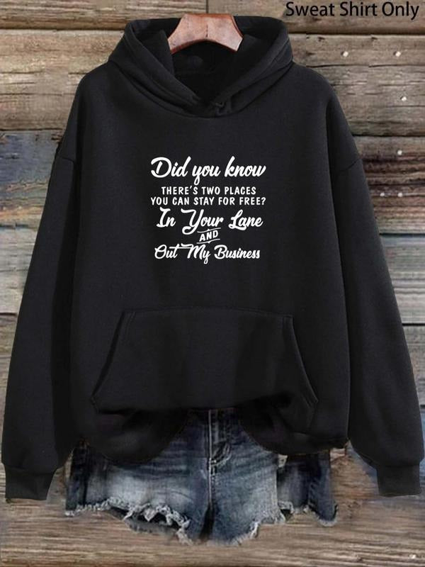 Letter Print Drop Shoulder Drawstring Casual Kangaroo - Adult & Kids T-Shirts, Sweatshirts & Hoodies apparel design preview 1