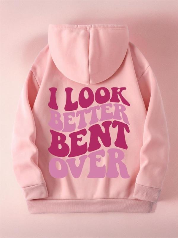 Letter Print Drop Shoulder Drawstring Casual Pocket - Adult & Kids T-Shirts, Sweatshirts & Hoodies apparel design preview 1